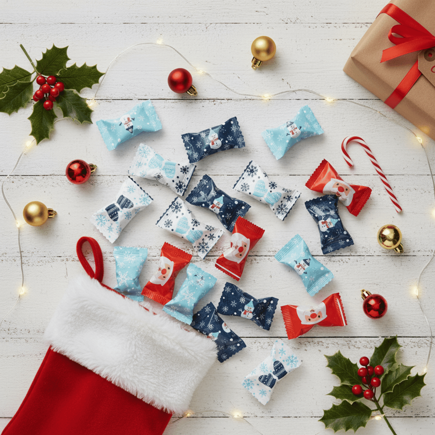 216ct Bulk Santa and Snowman - Candy Mints Wrapped Christmas Buttermints - Buttermint Cream Co.