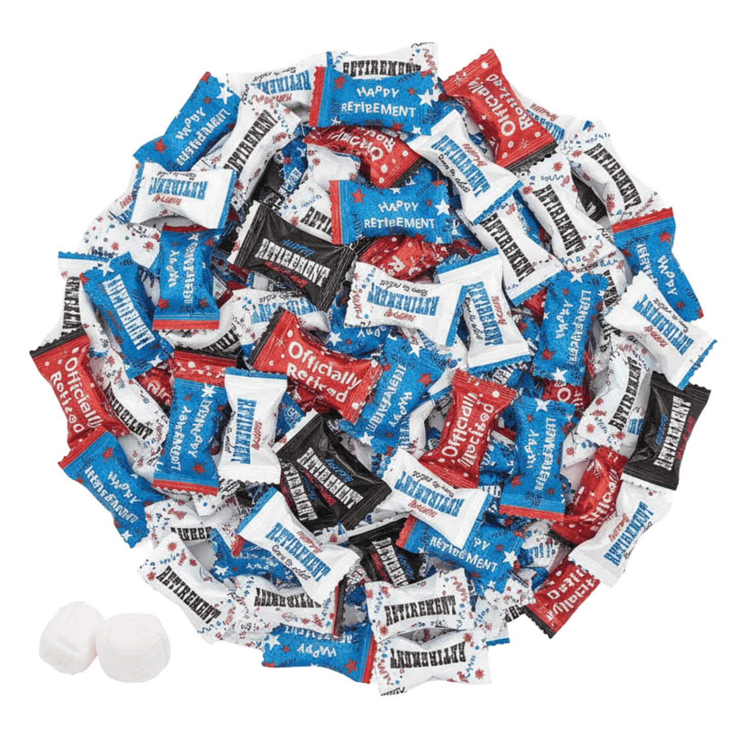 216ct Happy Retirement Mints Buttermints – Individually Wrapped Candy – Retirement Party Favors for Guests – Soft Dinner Mints for Celebrations - Buttermint Cream Co.