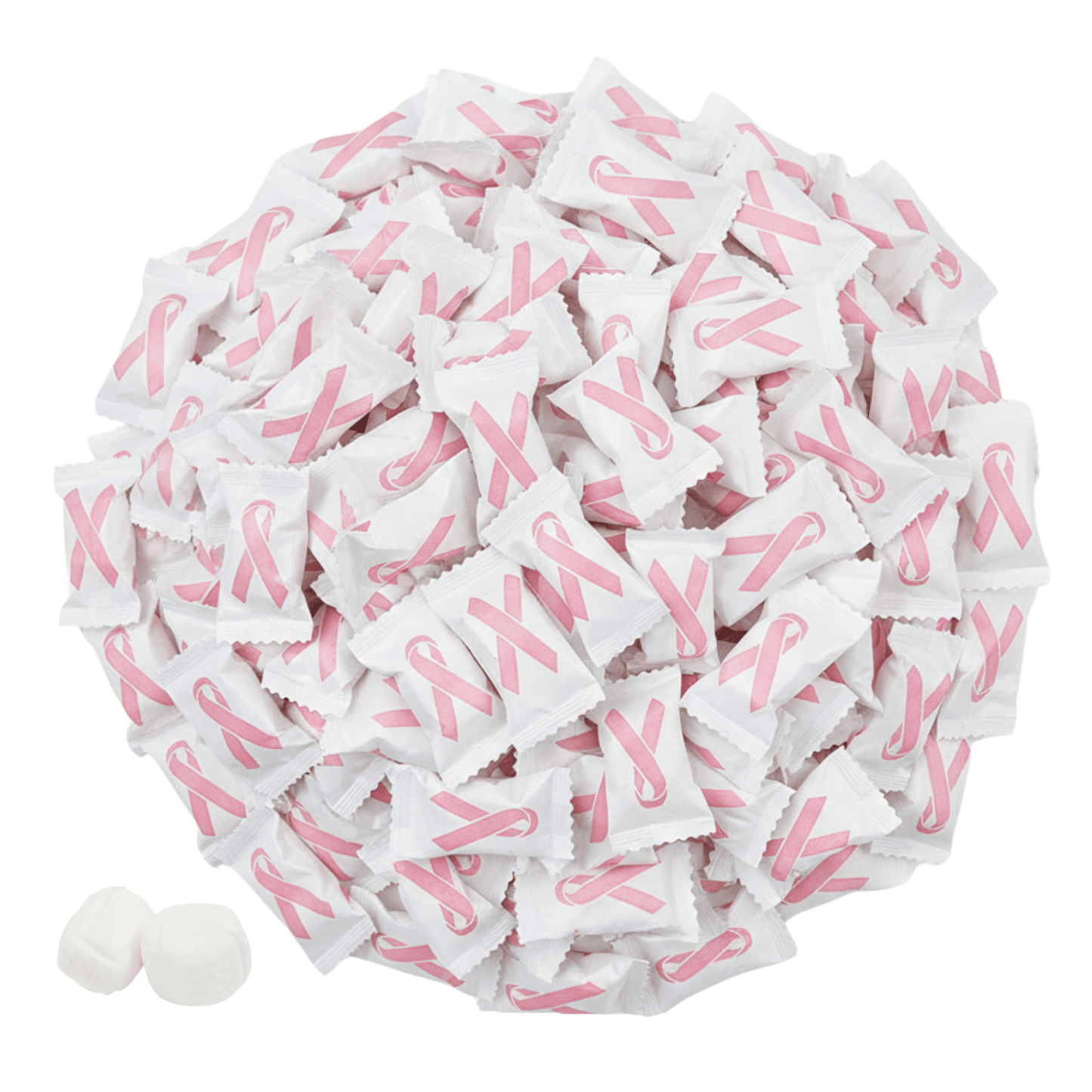 Breast Cancer Awareness Buttermints – 216 Count Bulk Candy Individually Wrapped – Individually Wrapped Candy Pink Butter Mints for Fundraisers, Thank You Gifts, Candy Buffet, After Dinner Treats & Party Decorations - Buttermint Cream Co.