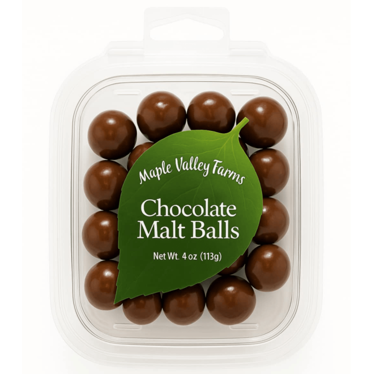 Maple Valley Farms Chocolate Malt Balls 4 OZ Peg Tub - Buttermint Cream Co.