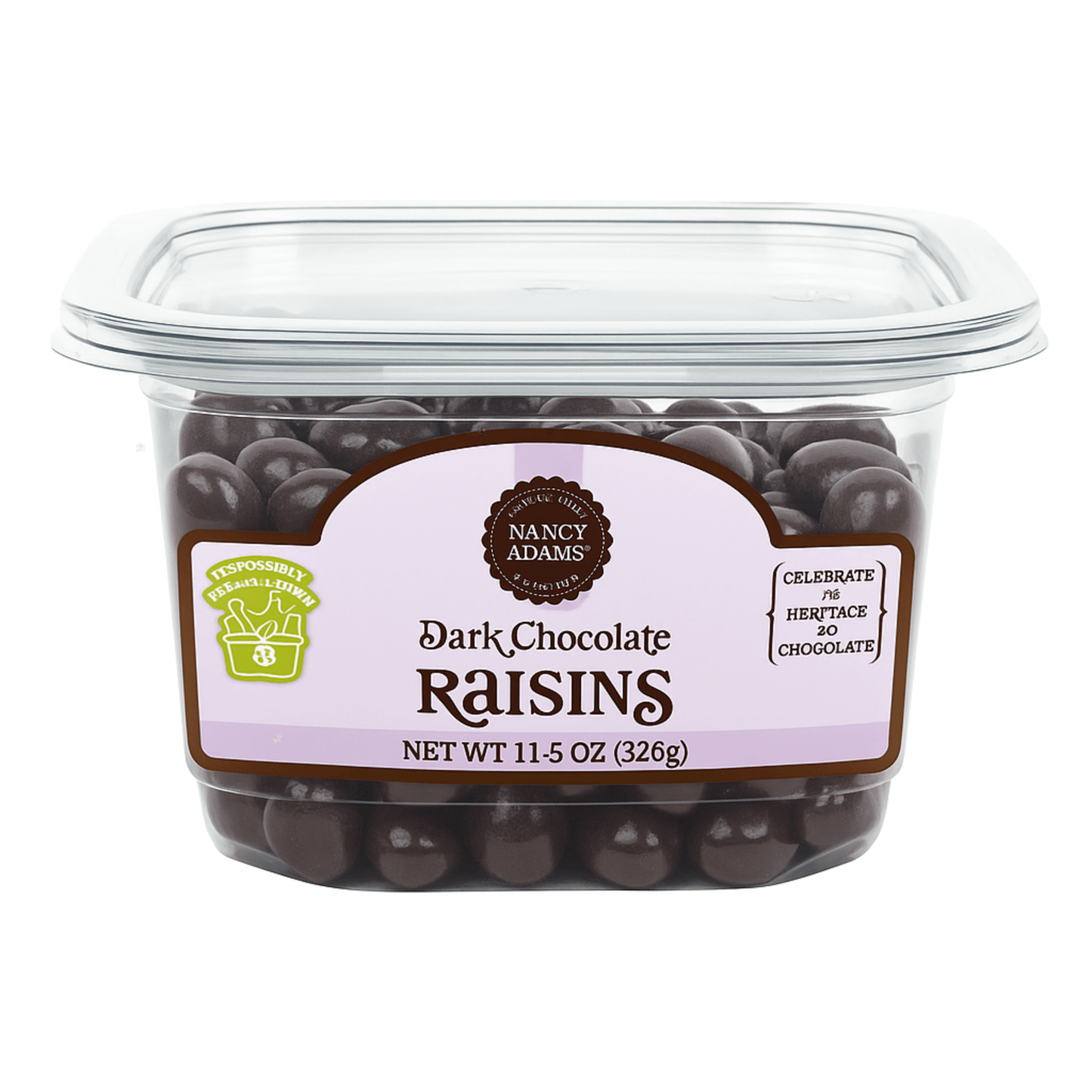 Nancy Adams Dark Chocolate Raisins 11.5 OZ Tub - Buttermint Cream Co.