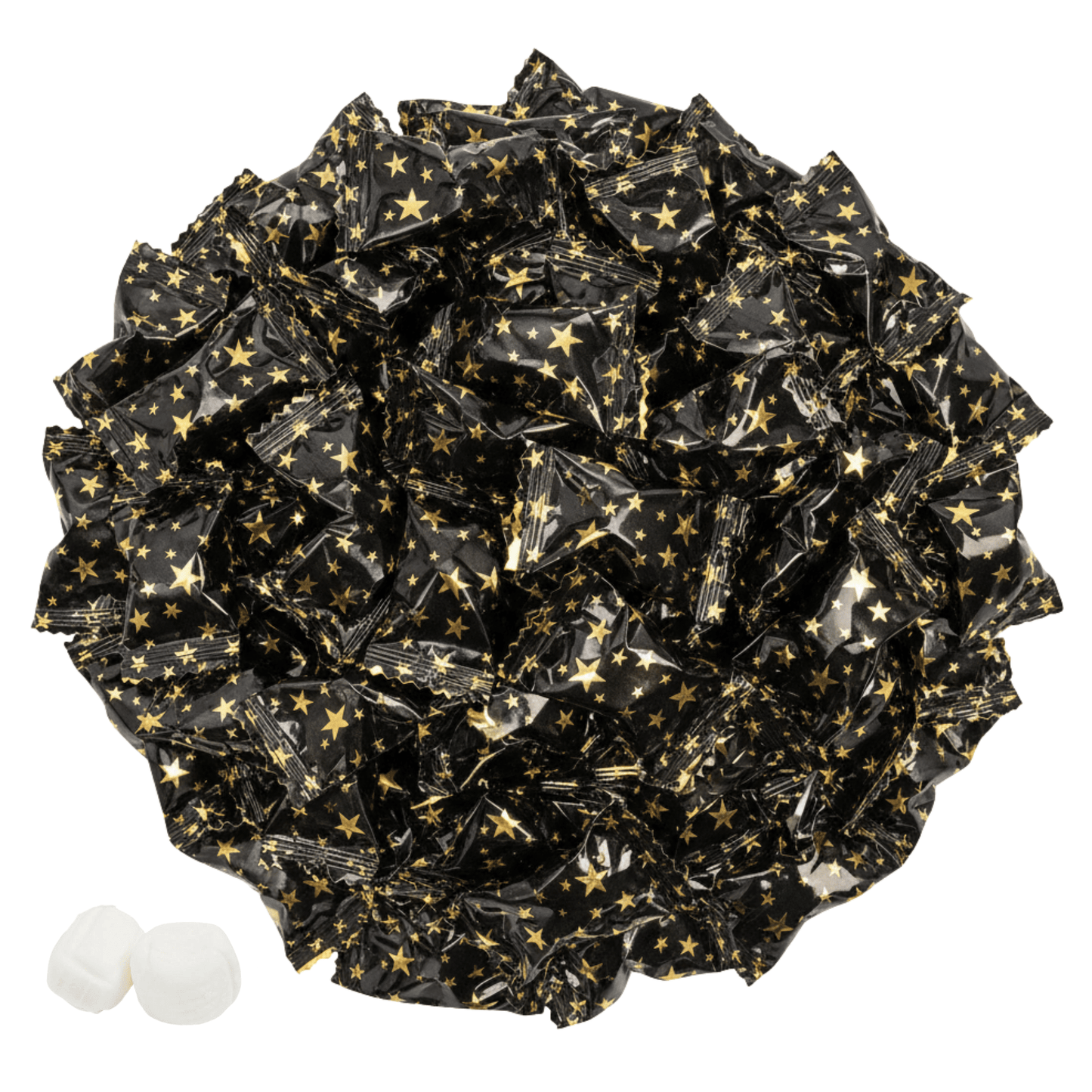 216 Count Black and Gold Buttermints Individually Wrapped Bulk – Wedding Mints, Thank You Candy, Party Favors, Graduation, Retirement, New Years, Candy Buffet, Prom and Anniversary - Buttermint Cream Co.