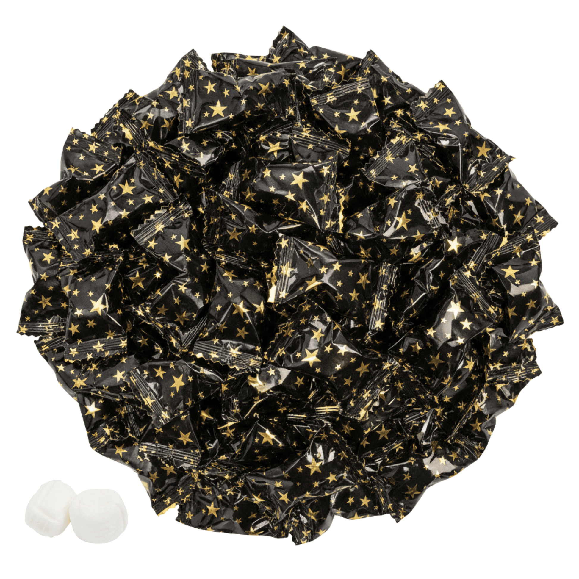 216 Count Black and Gold Buttermints Individually Wrapped Bulk – Wedding Mints, Thank You Candy, Party Favors, Graduation, Retirement, New Years, Candy Buffet, Prom and Anniversary - Buttermint Cream Co.