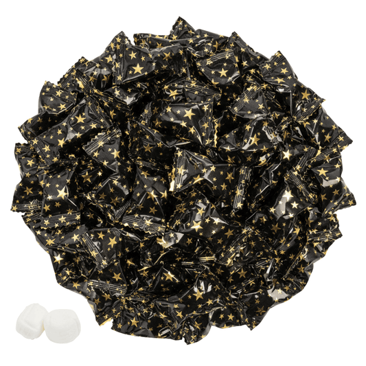 216 Count Black and Gold Buttermints Individually Wrapped Bulk – Wedding Mints, Thank You Candy, Party Favors, Graduation, Retirement, New Years, Candy Buffet, Prom and Anniversary - Buttermint Cream Co.