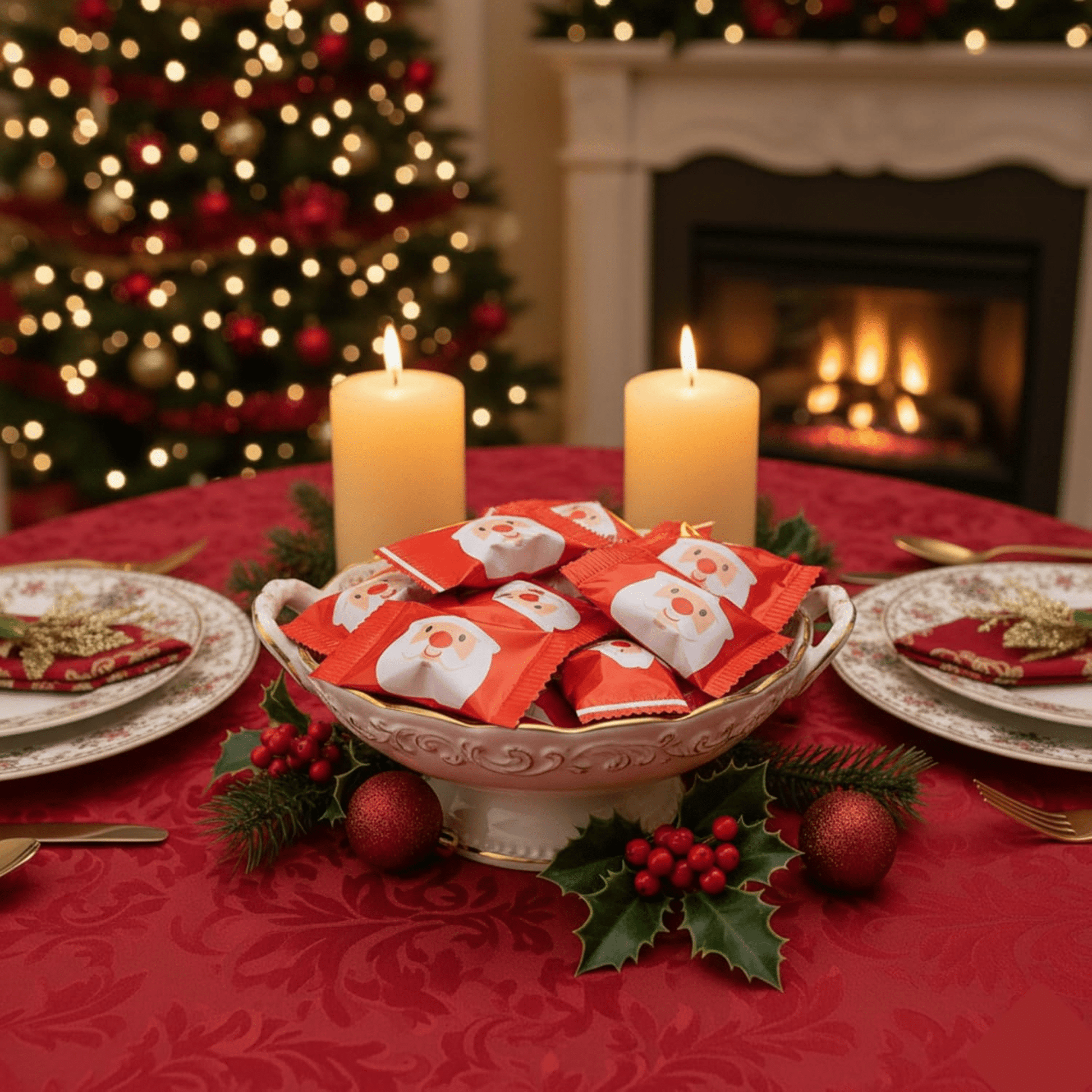 216ct Bulk Santa - Candy Mints Wrapped Christmas Buttermints - Buttermint Cream Co.