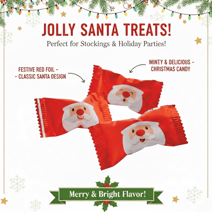 216ct Bulk Santa - Candy Mints Wrapped Christmas Buttermints - Buttermint Cream Co.