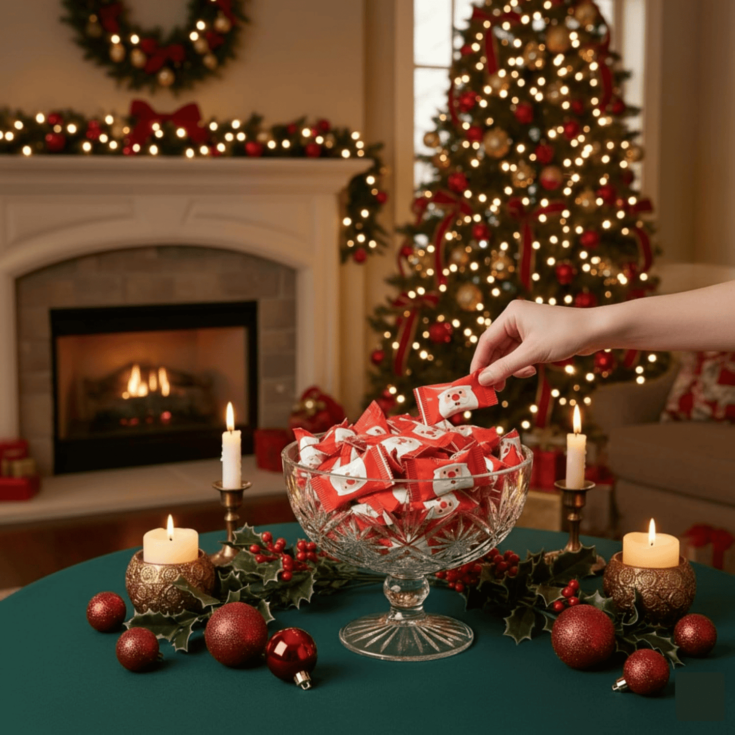 216ct Bulk Santa - Candy Mints Wrapped Christmas Buttermints - Buttermint Cream Co.