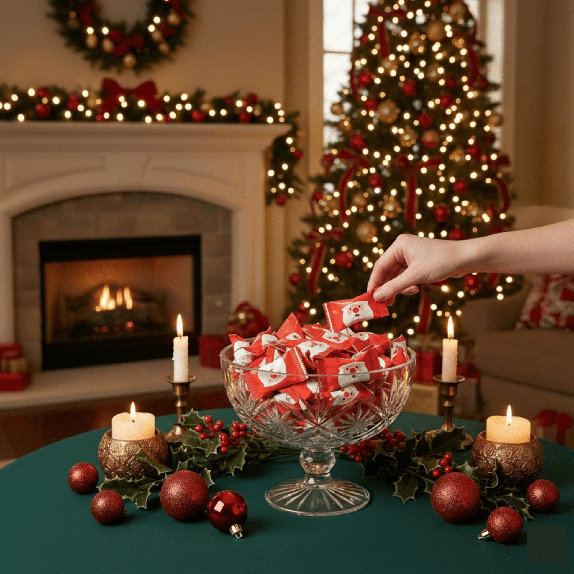 216ct Bulk Santa - Candy Mints Wrapped Christmas Buttermints - Buttermint Cream Co.