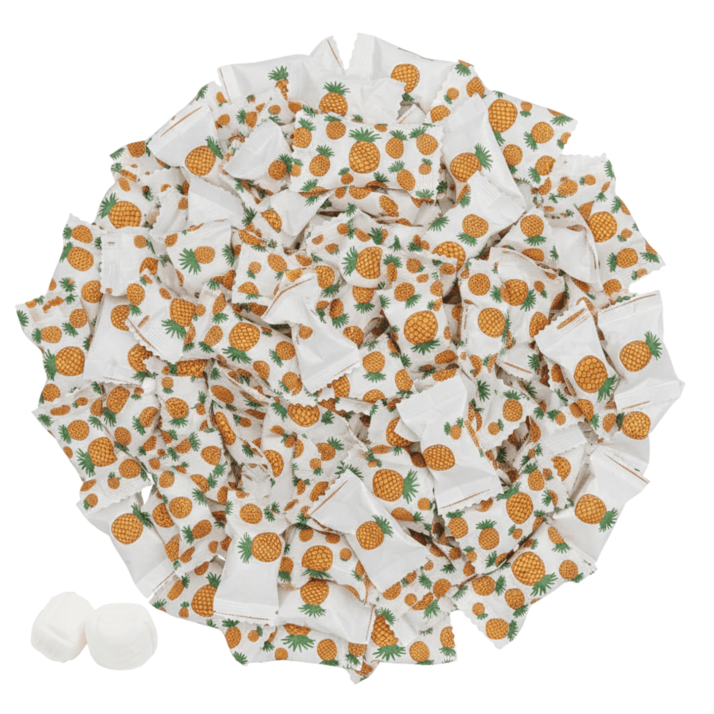 216ct Bulk Summer Butter mints – Individually Wrapped Butter Mints for Tropical Candy Buffets, Beach Parties, and Celebration Favors, Pineapple Wrapper Mint Flavor - Buttermint Cream Co.