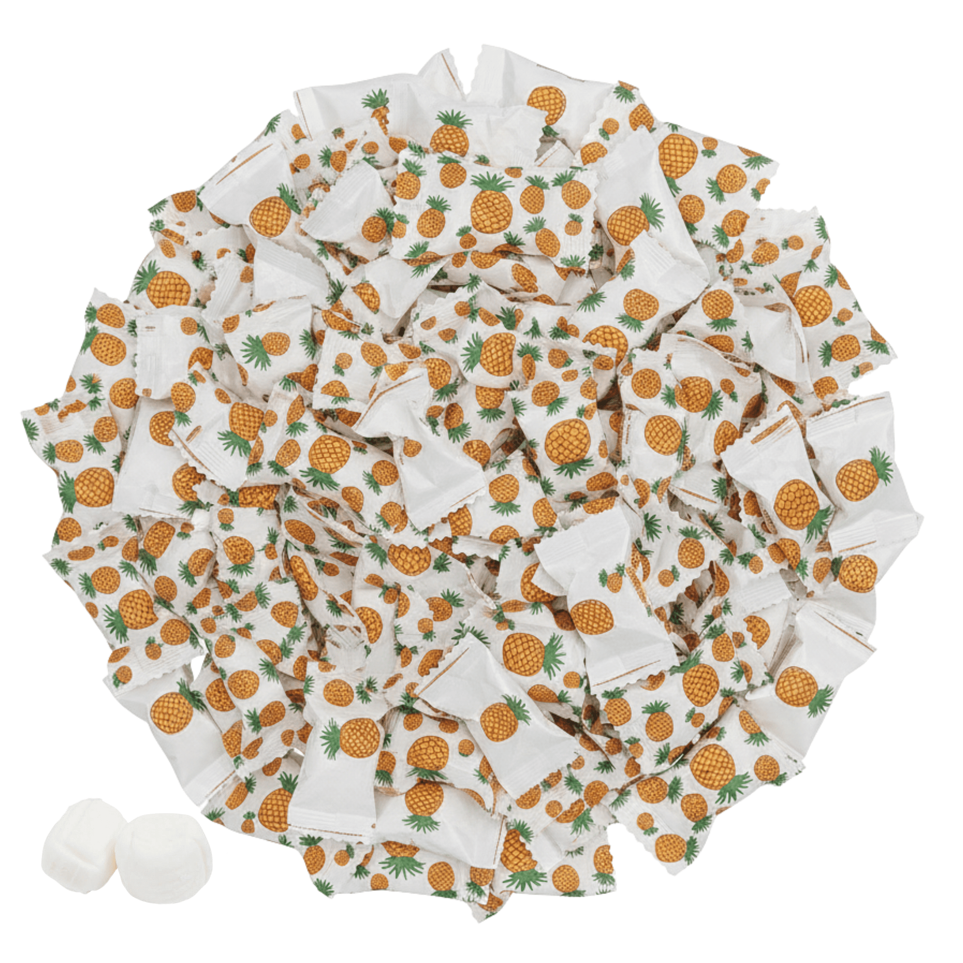 216ct Bulk Summer Butter mints – Individually Wrapped Butter Mints for Tropical Candy Buffets, Beach Parties, and Celebration Favors, Pineapple Wrapper Mint Flavor - Buttermint Cream Co.
