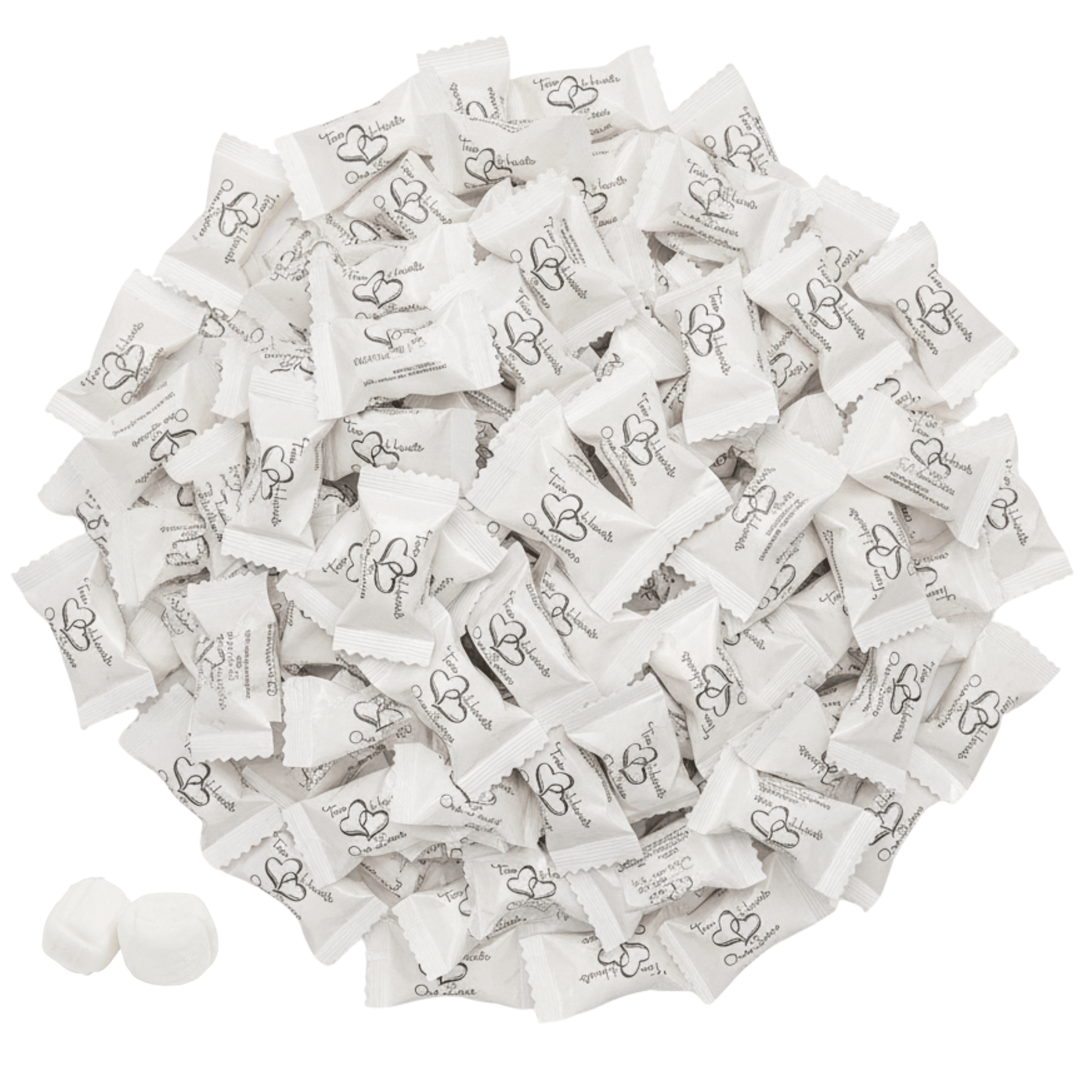 216ct Butter Mints Bulk Candy – "Two Hearts" Buttermints Individually Wrapped for Guests, Thank You Mints, and Wedding Welcome Bag Stuffers - Buttermint Cream Co.
