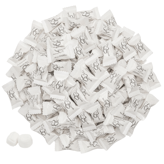 216ct Butter Mints Bulk Candy – "Two Hearts" Buttermints Individually Wrapped for Guests, Thank You Mints, and Wedding Welcome Bag Stuffers - Buttermint Cream Co.