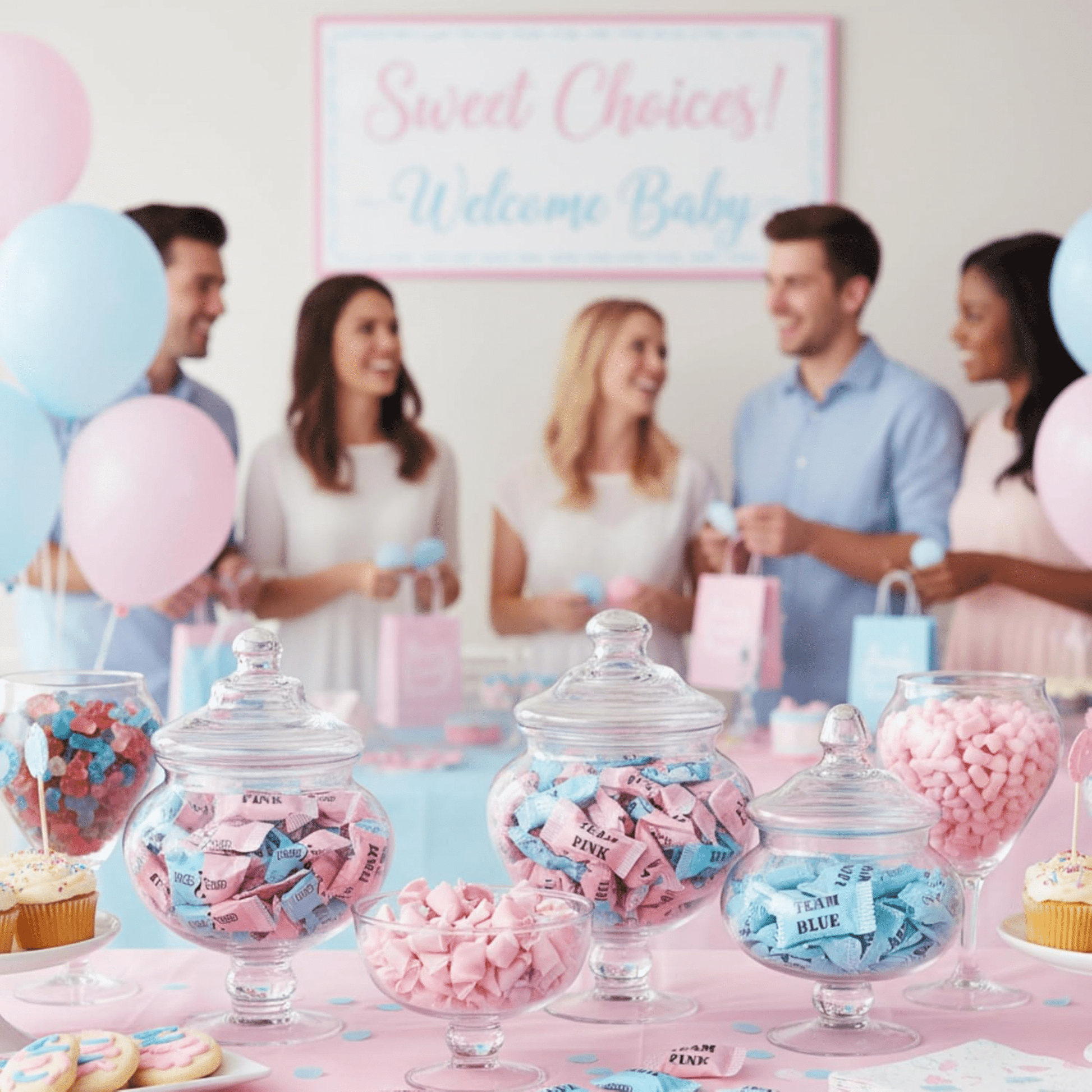 216ct Gender Reveal Buttermints – Individually Wrapped Pink and Blue Candy for Baby Shower Favors, Gender Reveal Snacks, Team Pink and Team Blue - Buttermint Cream Co.