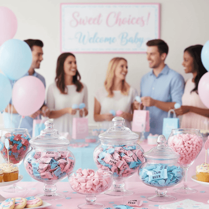 216ct Gender Reveal Buttermints – Individually Wrapped Pink and Blue Candy for Baby Shower Favors, Gender Reveal Snacks, Team Pink and Team Blue - Buttermint Cream Co.