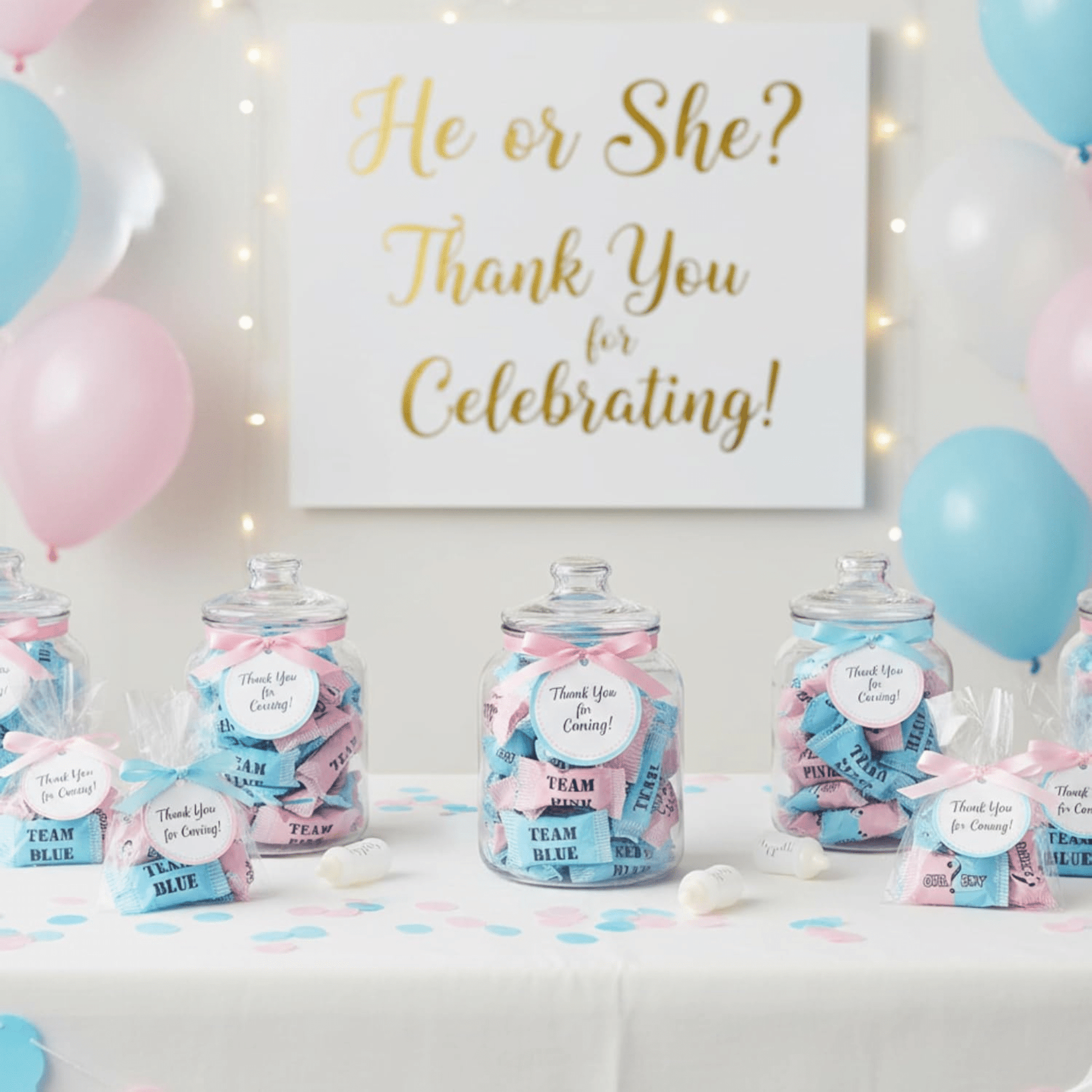 216ct Gender Reveal Buttermints – Individually Wrapped Pink and Blue Candy for Baby Shower Favors, Gender Reveal Snacks, Team Pink and Team Blue - Buttermint Cream Co.