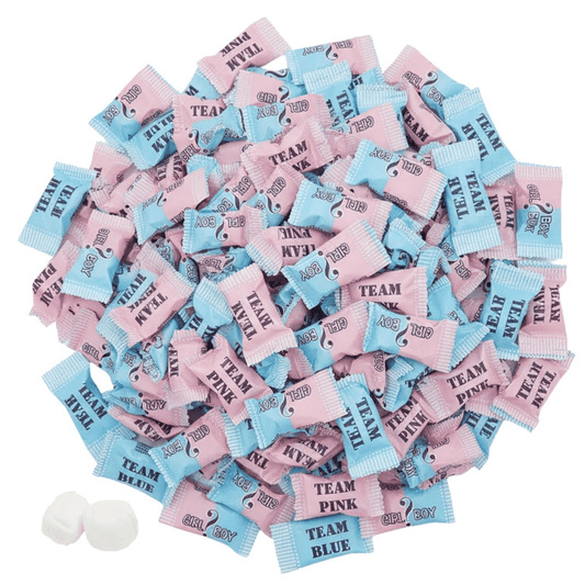 216ct Gender Reveal Buttermints – Individually Wrapped Pink and Blue Candy for Baby Shower Favors, Gender Reveal Snacks, Team Pink and Team Blue - Buttermint Cream Co.
