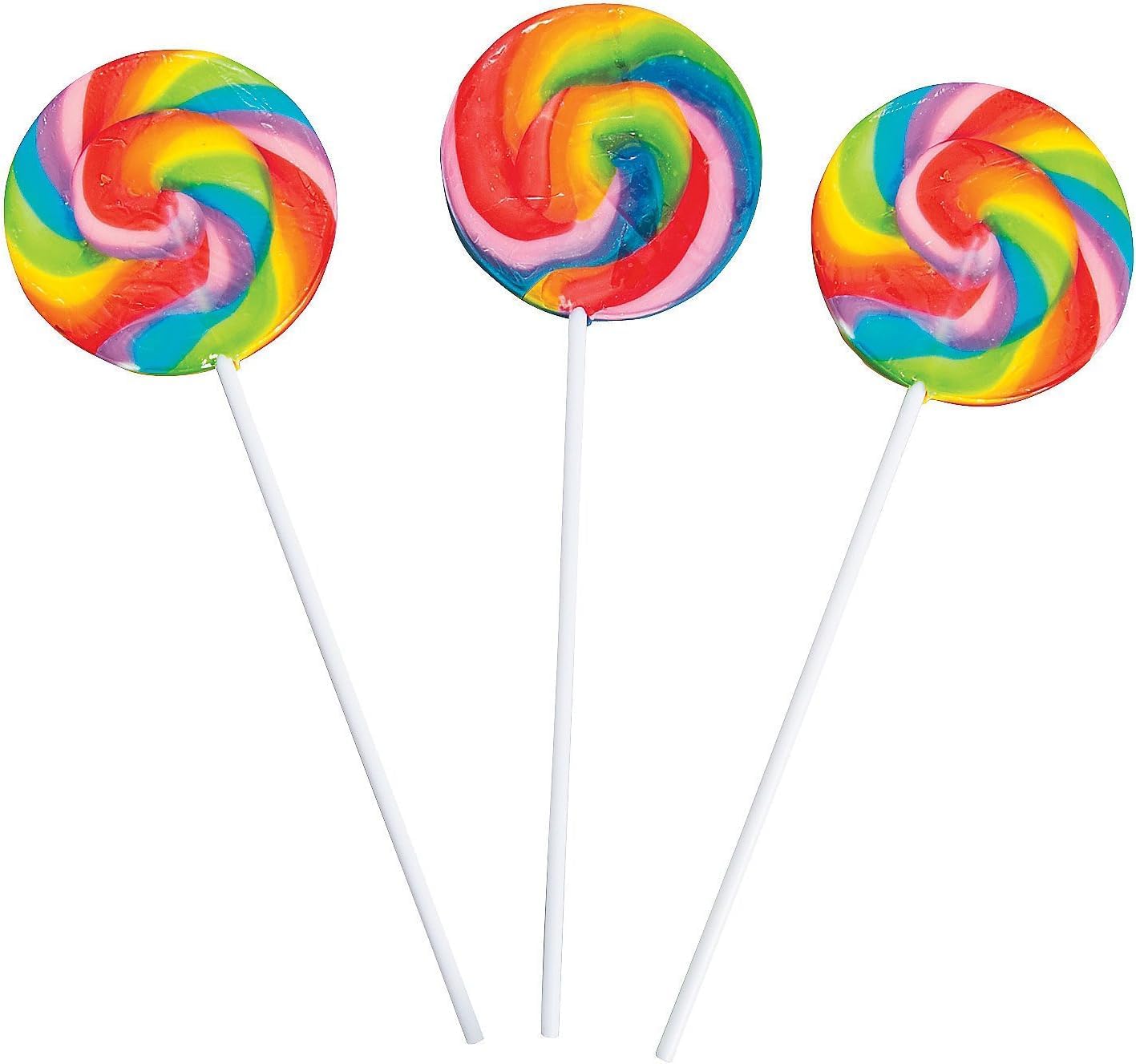 24 - Pack Large Rainbow Swirl Lollipops - Birthday911
