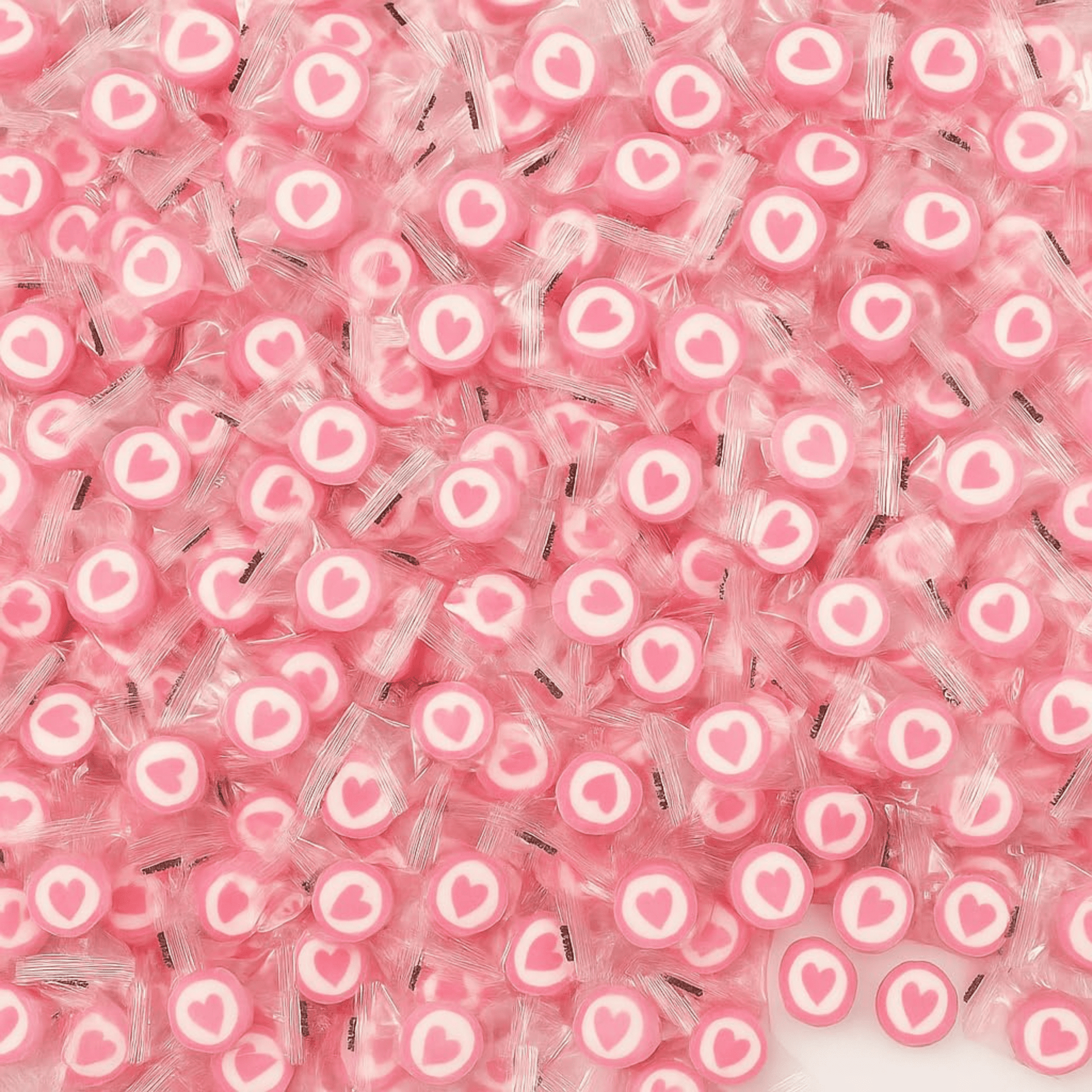 300pk Wedding Mints – 2 LB Pink Hard Candy Individually Wrapped with Heart, Individually Wrapped Candy Bulk – Sweet Buffet Favors for Baby Showers, Valentines, Weddings (Strawberry) - Birthday911