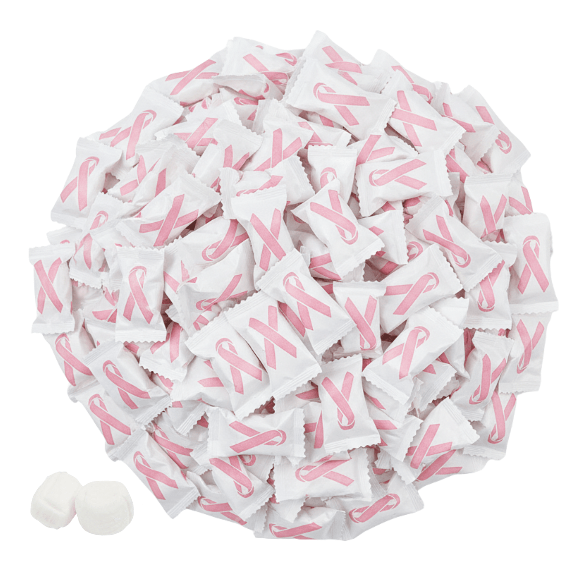 Breast Cancer Awareness Buttermints – 216 Count Bulk Candy Individually Wrapped – Individually Wrapped Candy Pink Butter Mints for Fundraisers, Thank You Gifts, Candy Buffet, After Dinner Treats & Party Decorations - Buttermint Cream Co.