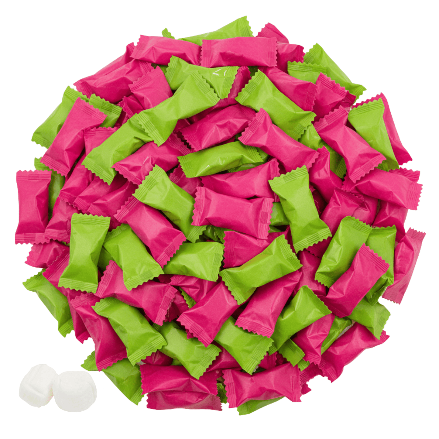 Hibiscus Buttermints 216ct – Hawaii Candy for Hawaiian Party, Beach Themed Candy Buffet, Moana Party Favors, Tropical Aloha Mints, Buttermints Individually Wrapped in Bulk (Mint Pink and Green Wrapper) - Buttermint Cream Co.