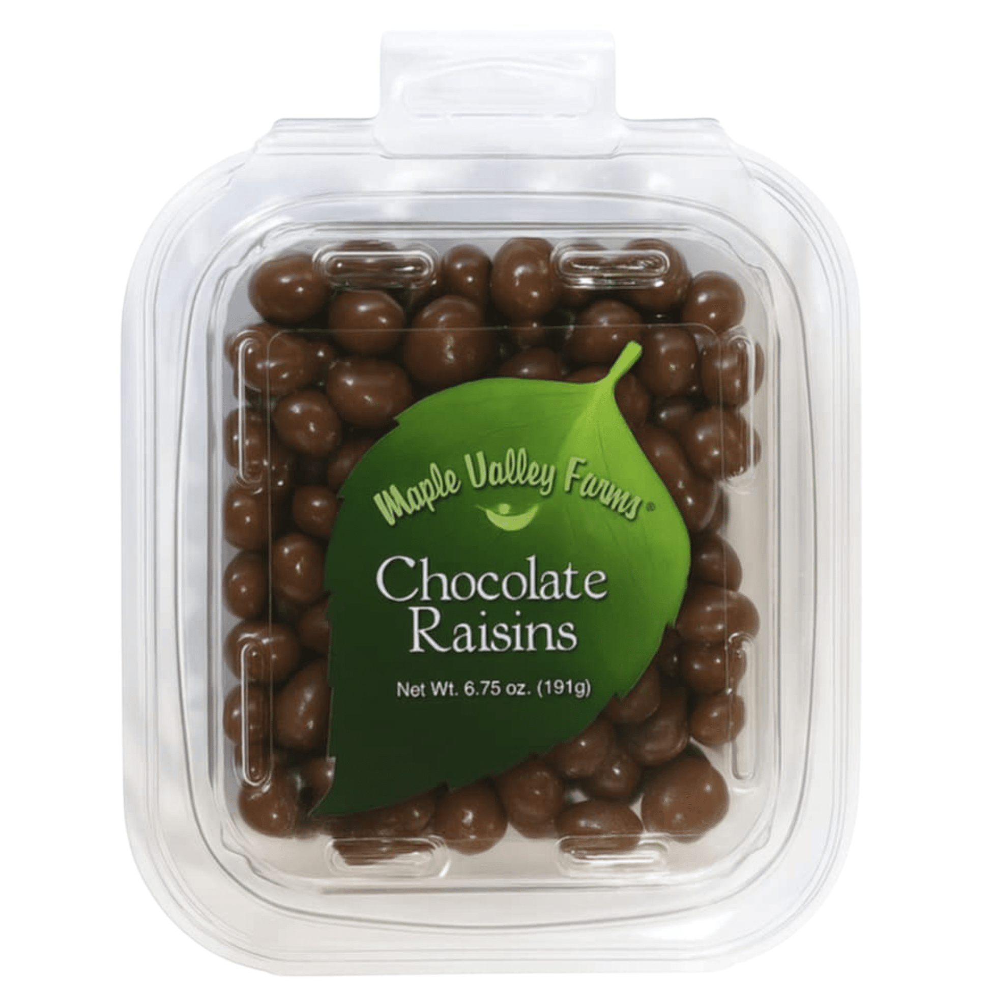 Maple Valley Farms Milk Chocolate Raisins 6.75 OZ PEG TUB - Buttermint Cream Co.
