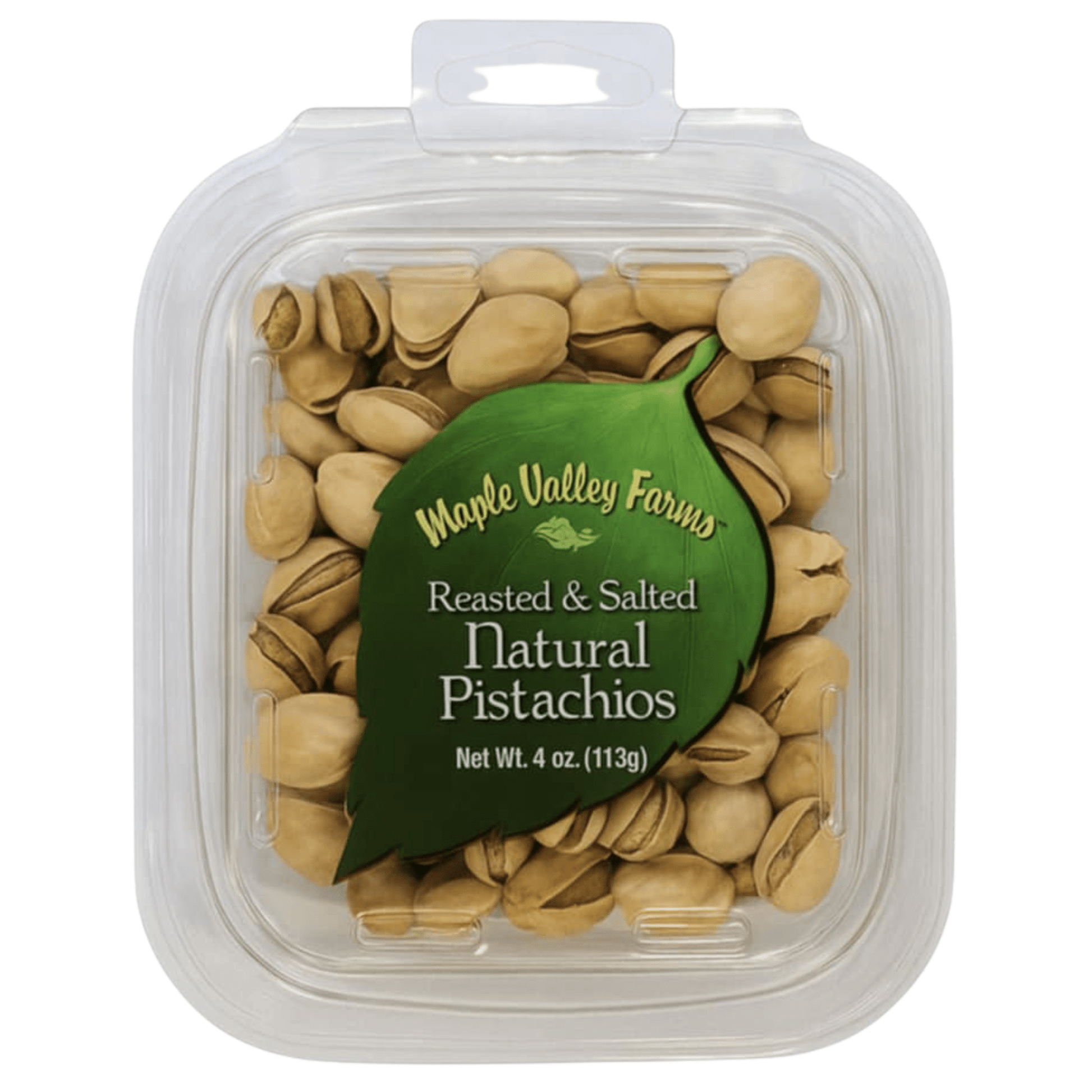 Maple Valley Farms Roasted And Salted Natural Pistachios 4 OZ Peg Tub - Buttermint Cream Co.