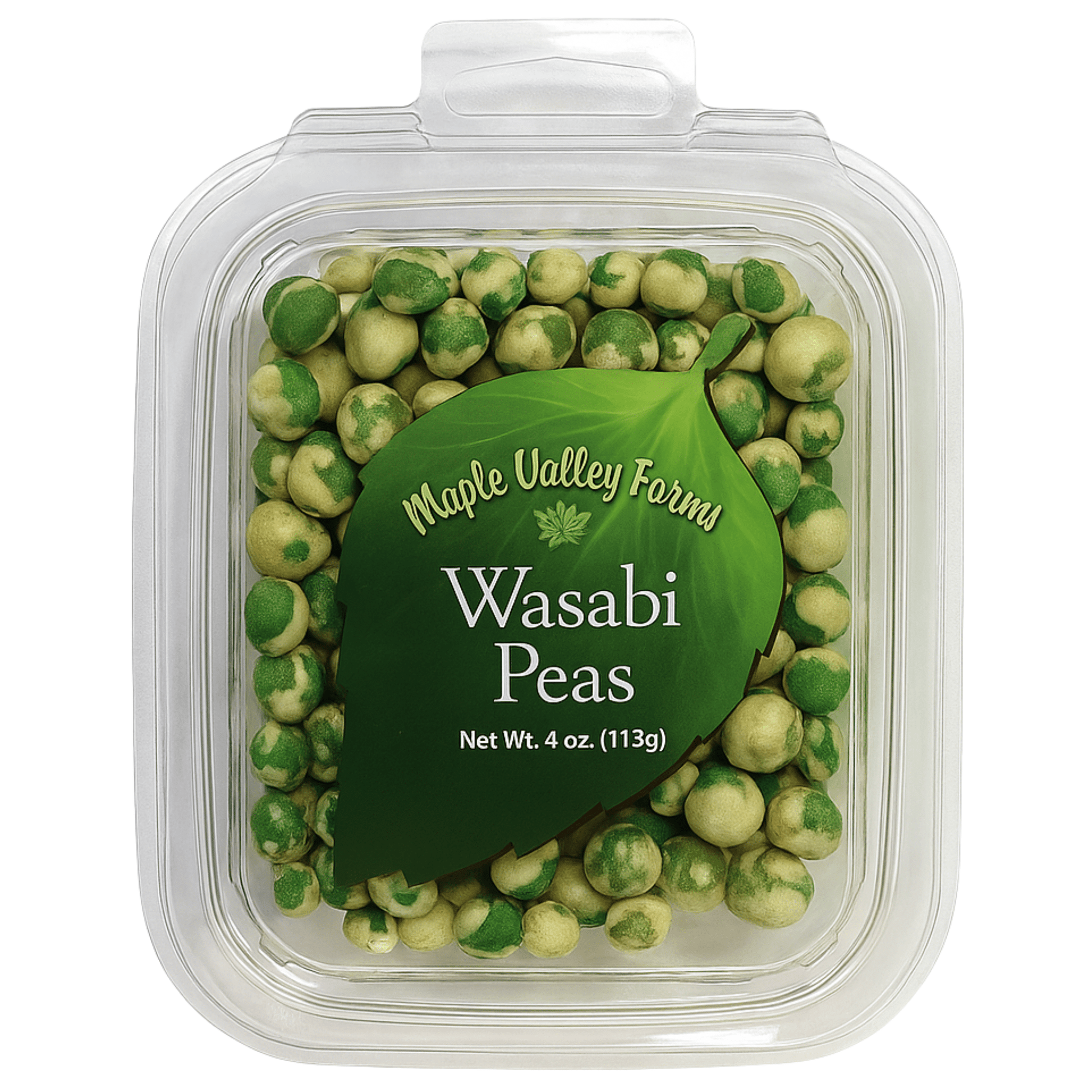 Maple Valley Farms Wasabi Peas 4 OZ Peg Tub - Buttermint Cream Co.