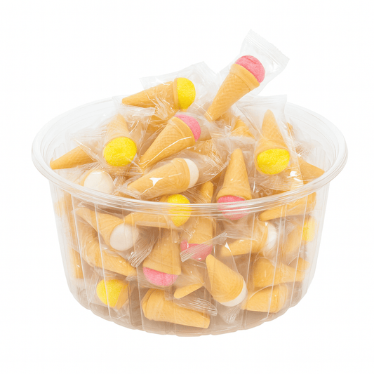 Marshmallow Ice Cream Cones Candy – Mini Sugar Cones Filled with Fluffy Marshmallow Cream & Colorful Marshmallows – Fun Nostalgic Treats for Parties, Kids, Easter, & Stocking Stuffers - Birthday911