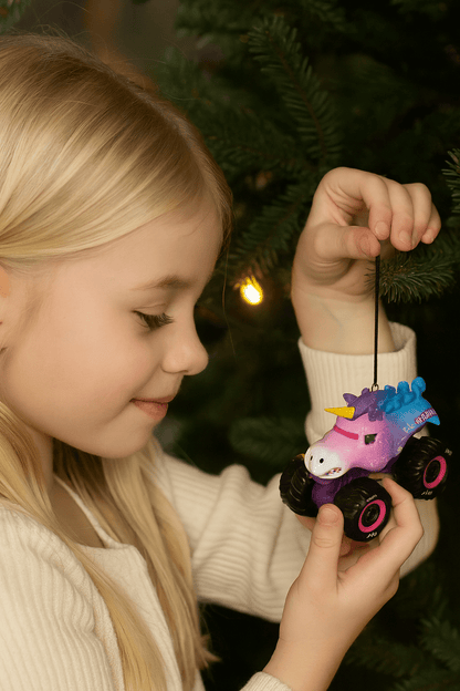 Monster Jam Sparkle Smash Christmas Ornament – Glittering Big Truck Holiday Tree Decoration - Birthday911