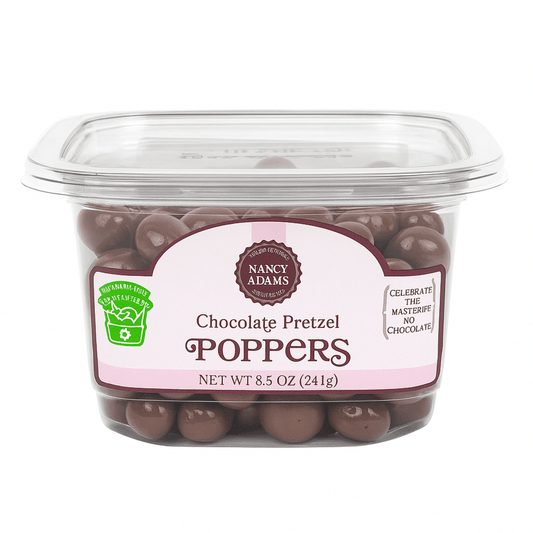 Nancy Adams Chocolate Pretzels Poppers 8.5 OZ TUB - Buttermint Cream Co.