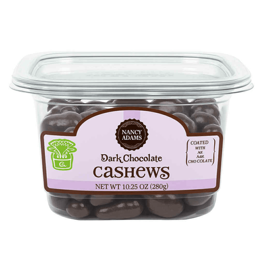 Nancy Adams Dark Chocolate Cashews 10.25 OZ TUB - Buttermint Cream Co.