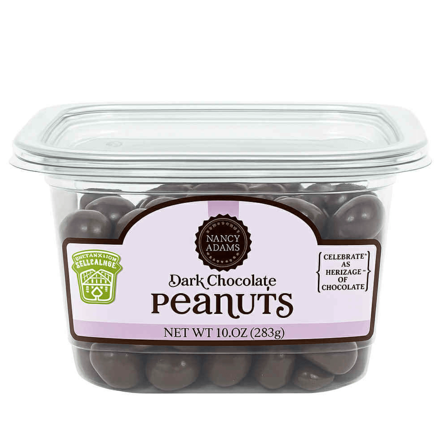 Nancy Adams Dark Chocolate Peanuts 10 OZ Tub - Buttermint Cream Co.