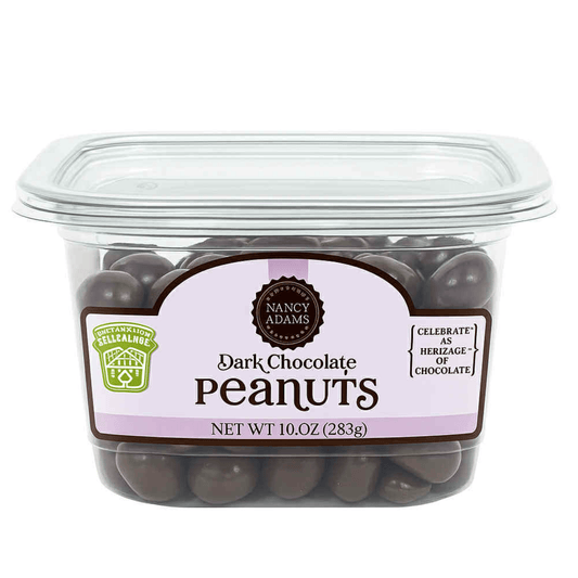 Nancy Adams Dark Chocolate Peanuts 10 OZ Tub - Buttermint Cream Co.