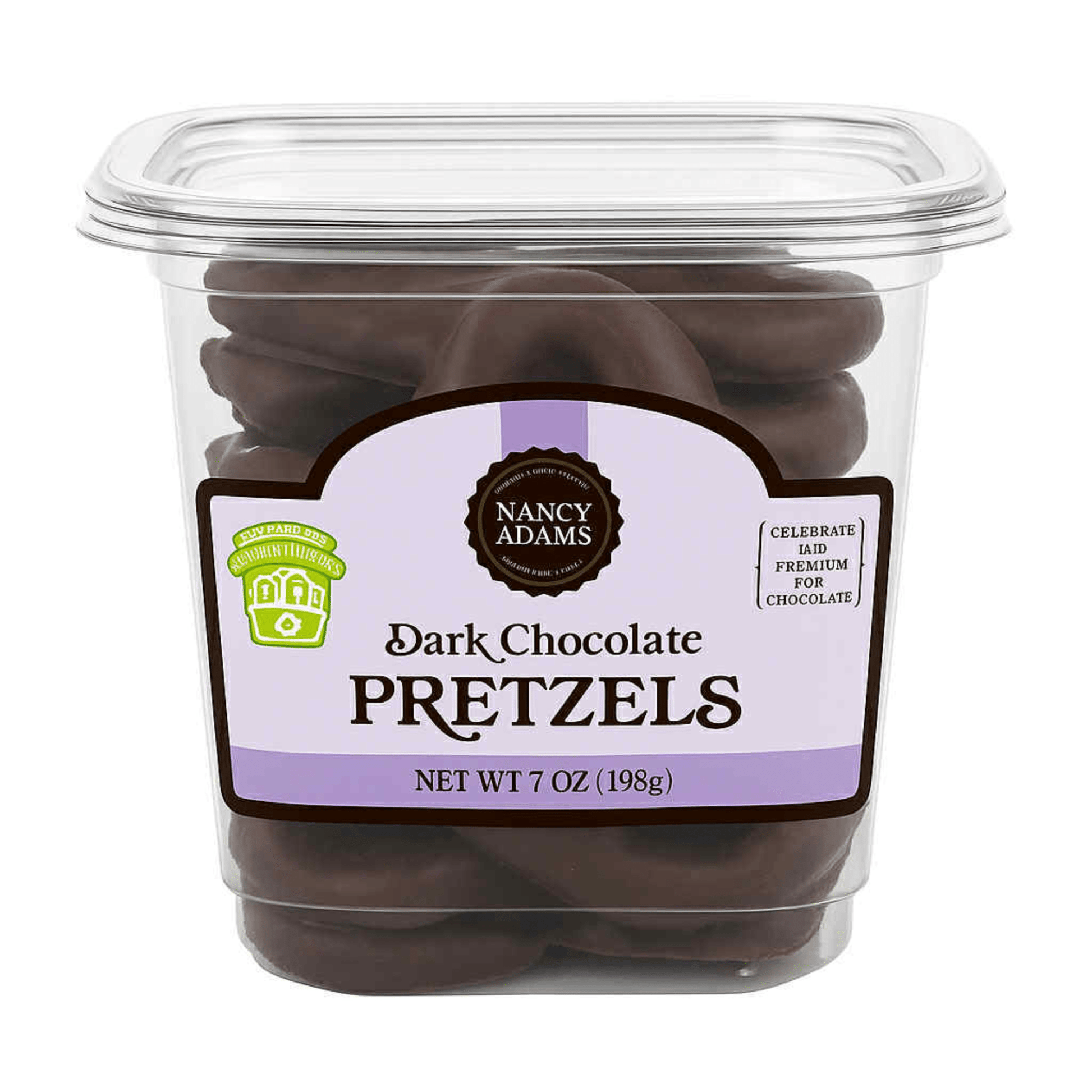 Nancy Adams Dark Chocolate Pretzels 7 OZ Tub - Buttermint Cream Co.
