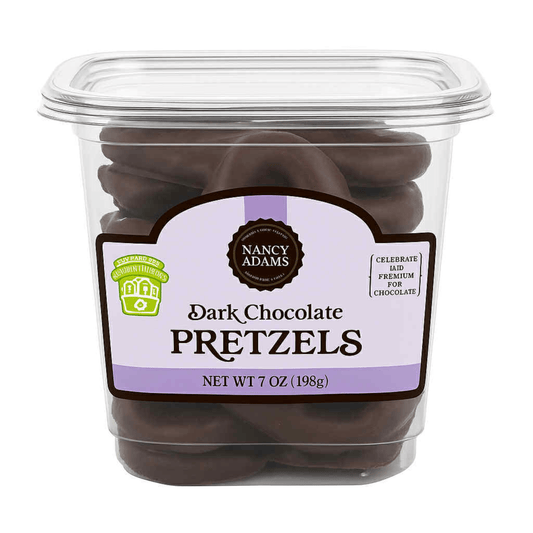 Nancy Adams Dark Chocolate Pretzels 7 OZ Tub - Buttermint Cream Co.