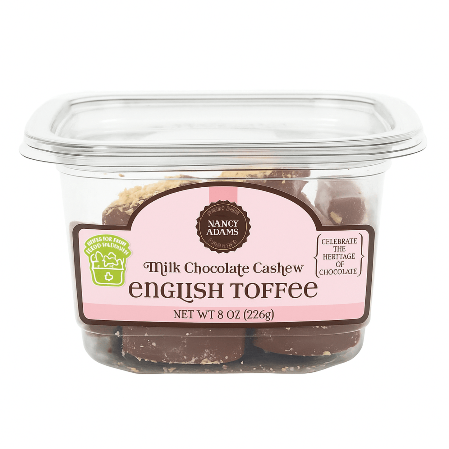 Nancy Adams Milk Chocolate English Toffee 8 OZ Tub - Buttermint Cream Co.
