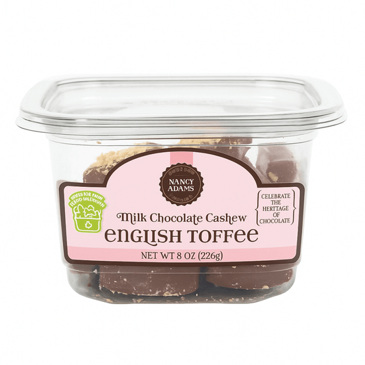 Nancy Adams Milk Chocolate English Toffee 8 OZ Tub - Buttermint Cream Co.