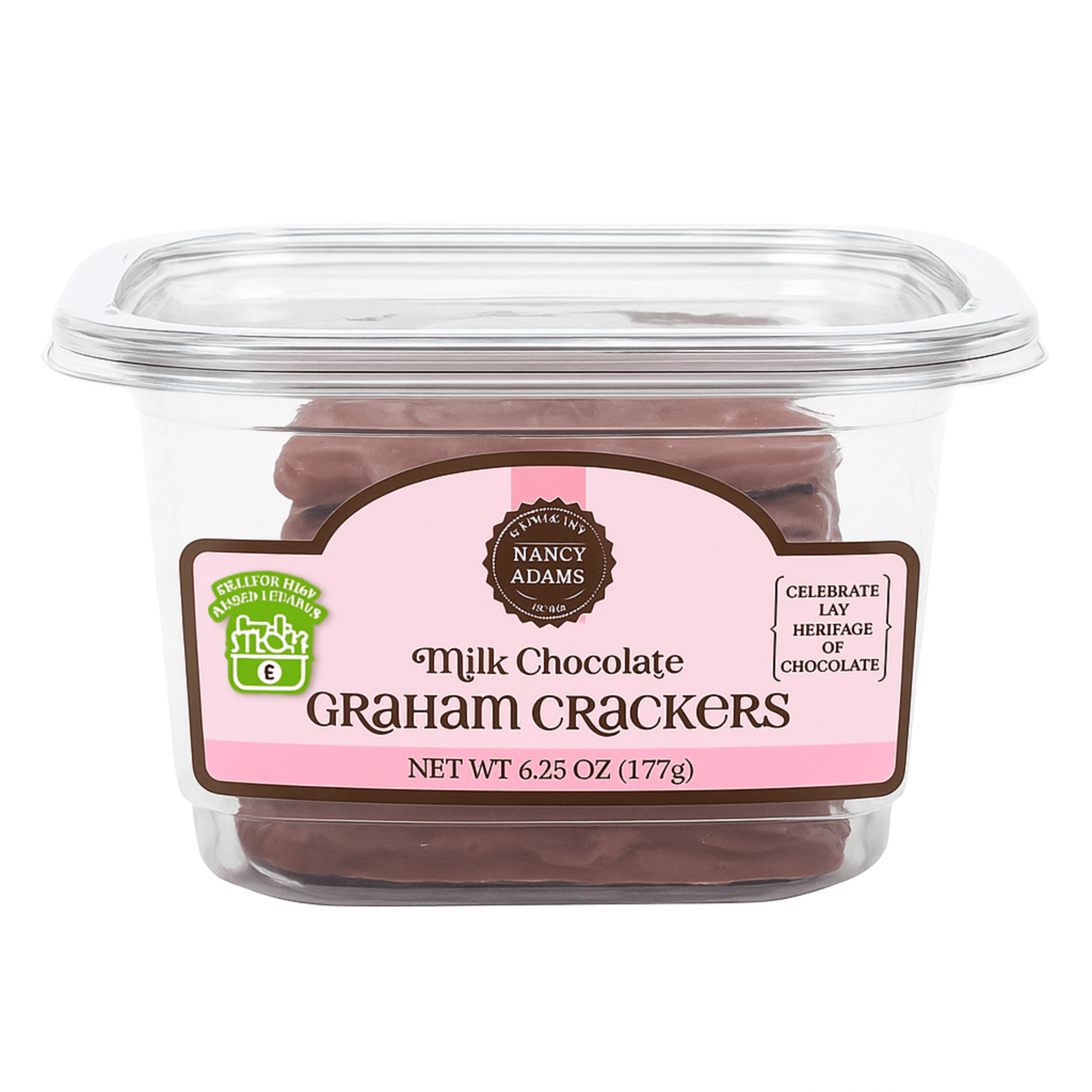 Nancy Adams Milk Chocolate Graham Crackers 6.25 OZ Tub - Buttermint Cream Co.