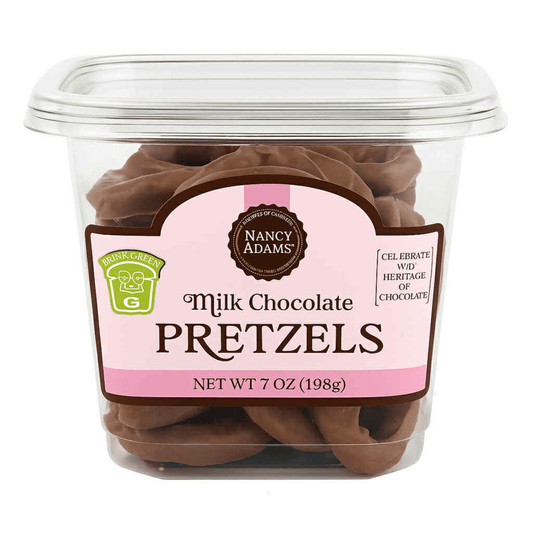 Nancy Adams Milk Chocolate Pretzels 7 OZ Tub - Buttermint Cream Co.