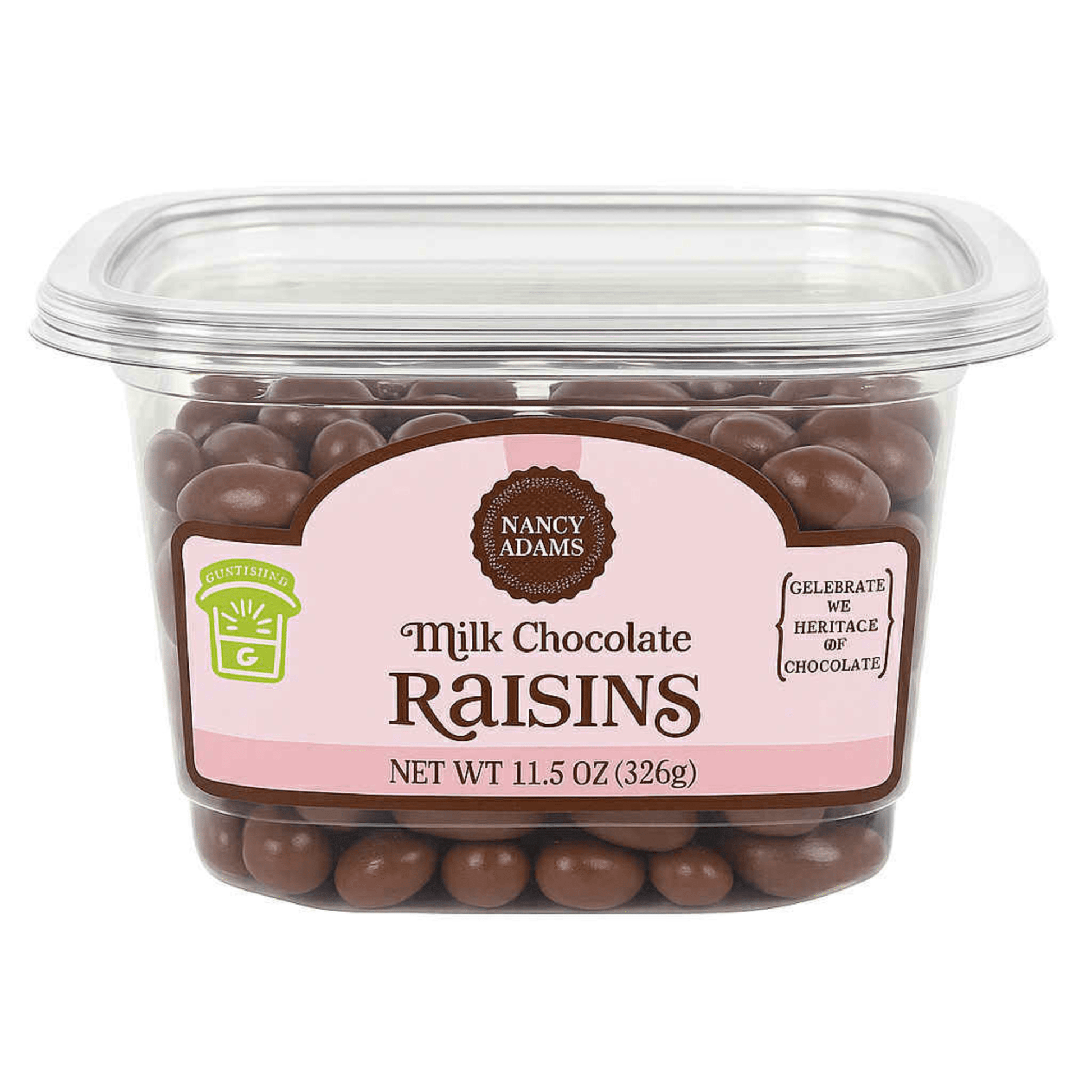Nancy Adams Milk Chocolate Raisins 11.5 OZ Tub - Buttermint Cream Co.