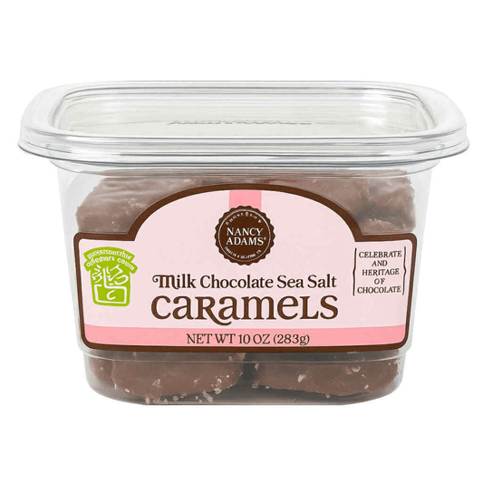 Nancy Adams Milk Chocolate Sea Salt Caramels 10 OZ Tub - Buttermint Cream Co.