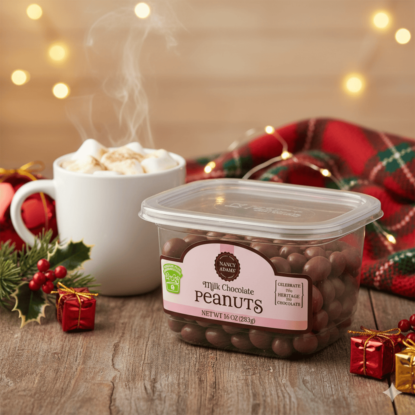 Nancy Adams Tub Milk Chocolate Peanuts 10 OZ Tub - Buttermint Cream Co.