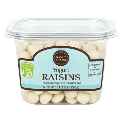 Nancy Adams Yogurt Raisins 11.5 OZ Tub - Buttermint Cream Co.
