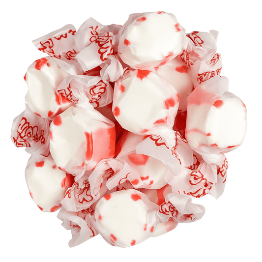 Taffy Town Peppermint Salt Water Taffy – Classic Red & White Candy - Buttermint Cream Co.