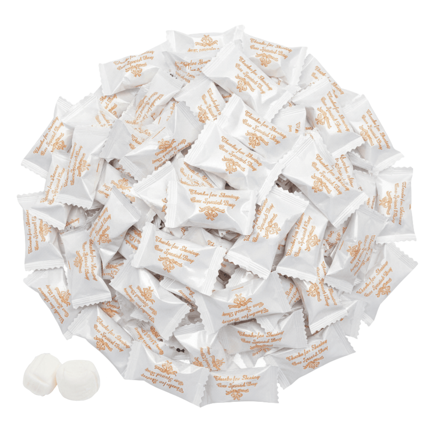 Thank You Wedding Butter Mints – 216ct Individually Wrapped Mints (Gold Wrapper) - Buttermint Cream Co.