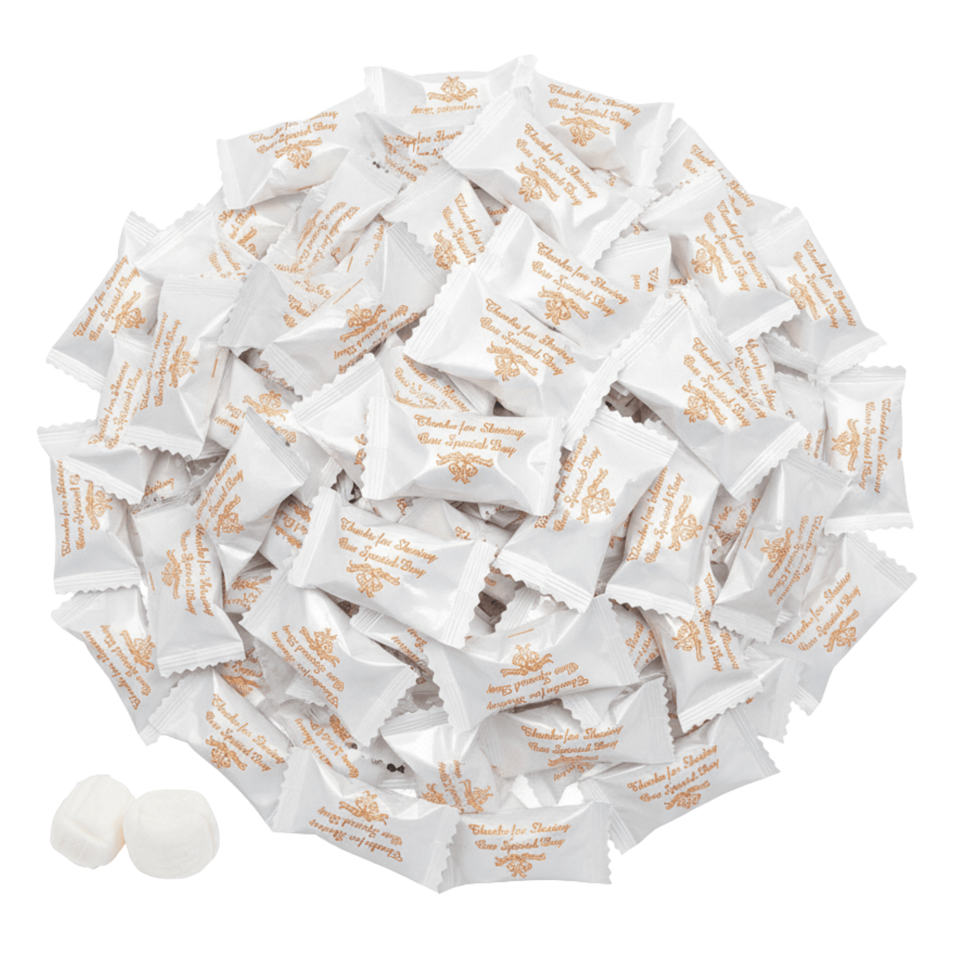 Thank You Wedding Butter Mints – 216ct Individually Wrapped Mints (Gold Wrapper) - Buttermint Cream Co.