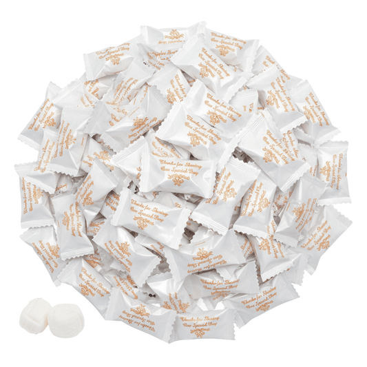 Thank You Wedding Butter Mints – 216ct Individually Wrapped Mints (Gold Wrapper) - Buttermint Cream Co.