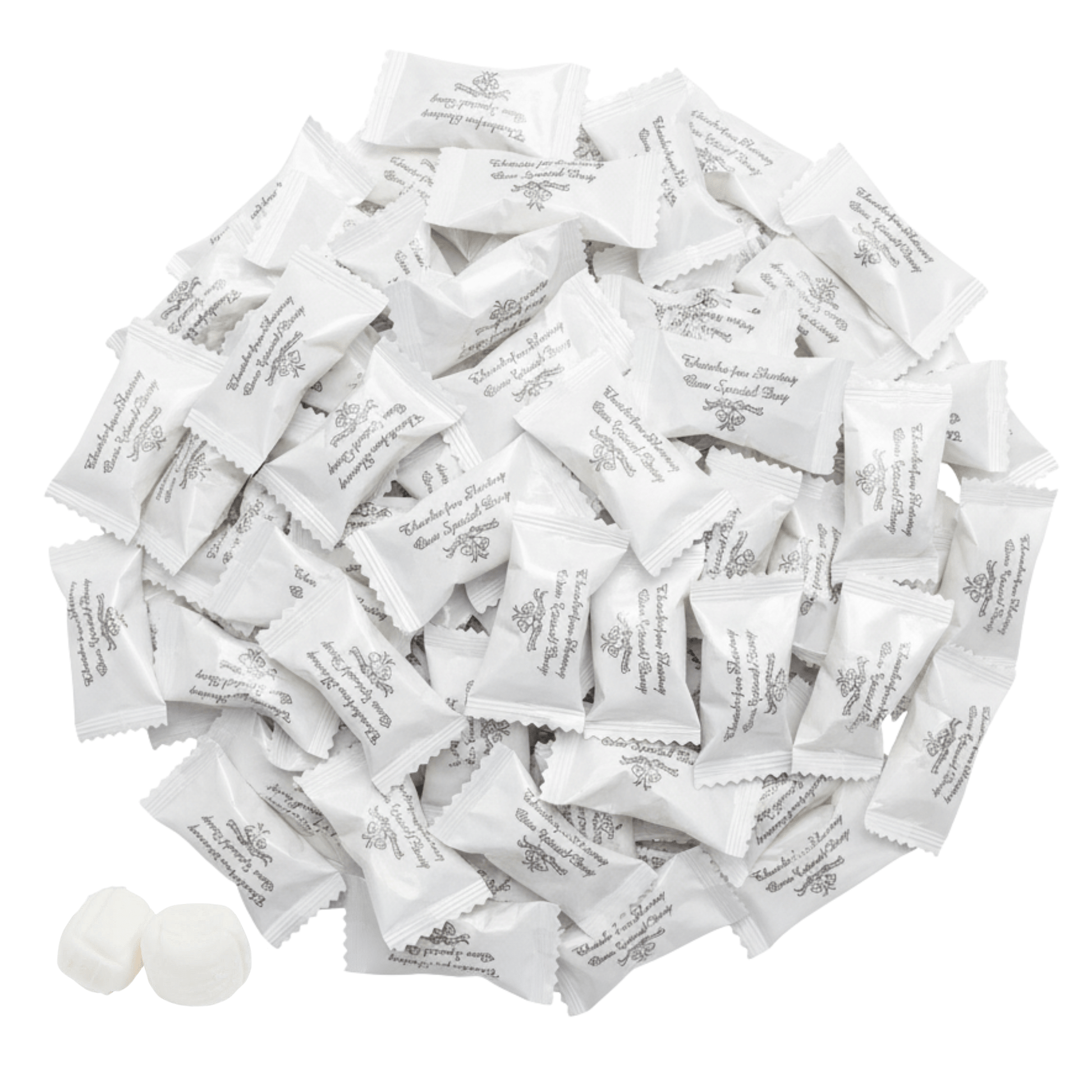 Thank You Wedding Butter Mints – 216ct Individually Wrapped Mints (Silver Wrapper) - Buttermint Cream Co.